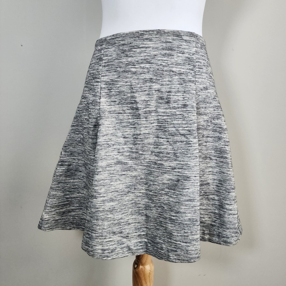 Gap Skater‎ Skirt Womens Medium A Line Flare Preppy Academia Grey Stretch Party